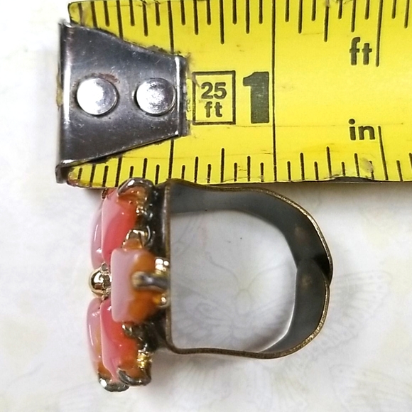 Repurposed Hand Crafted Vintage 1950s Thermoset Adjustable Ring - Picture 8 of 12